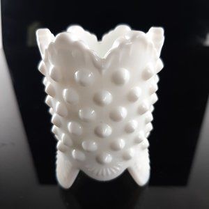 Vintage Milk Glass Fenton Hobnail Toothpick Holder